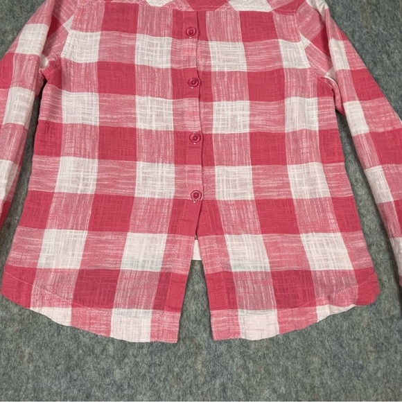 Cloth & Stone Linen Blend Button-Back Preppy Casual Fun Gingham Blouse - Sz M - Picture 13 of 16